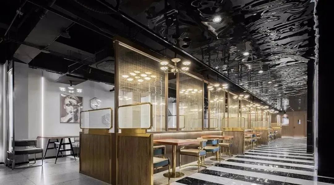 小户型奶油风客餐厅设计,咖啡餐厅设计效果图