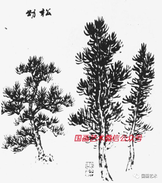 俞子才画松视频,如何快速画松树国画
