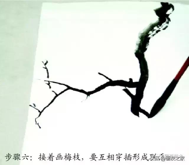 董寿平国画梅花老树干的画法,国画梅花花瓣的画法视频教程