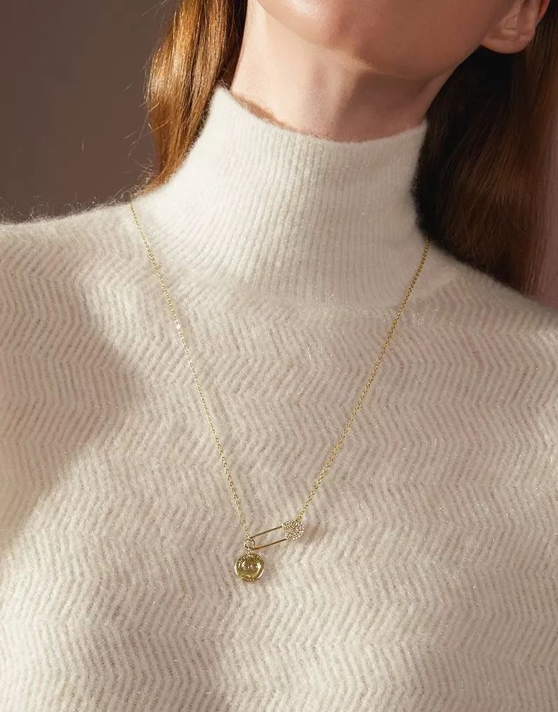 小仙女洋气毛衣有领,毛衣链轻奢小众高级感百搭