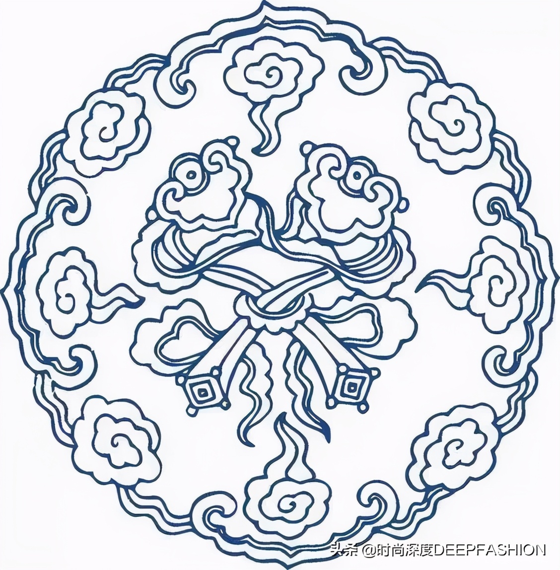 中国传统纹样“之”青花纹样