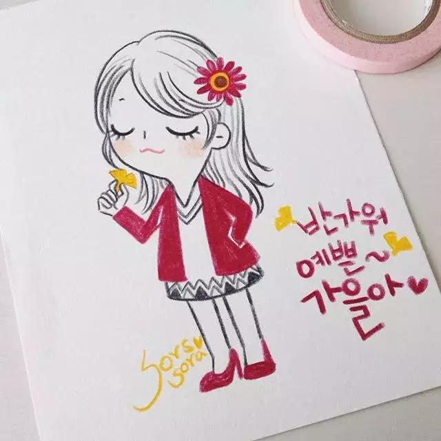 哈士奇的简笔画图片用彩铅画的,儿童彩铅简笔画6-12岁美观小人