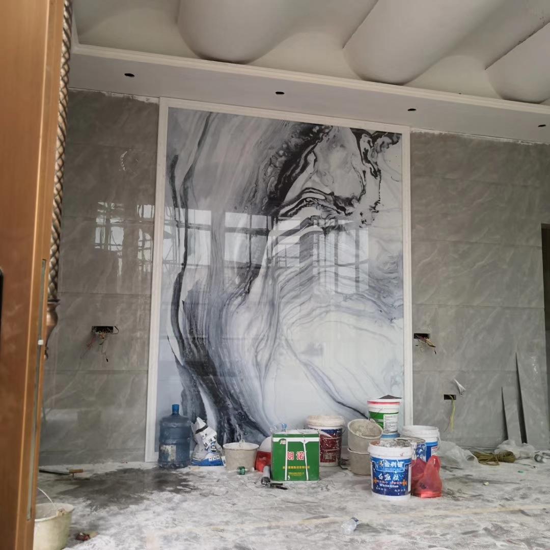 玄关墙瓷砖拼花图案,玄关背景墙大理石瓷砖效果图