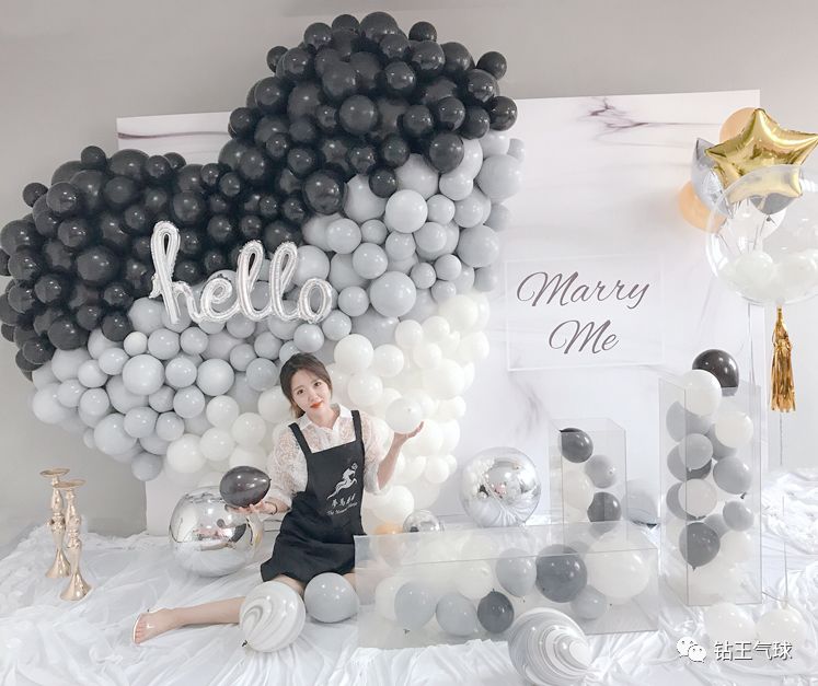 马卡龙气球造型表白,心形马卡龙气球