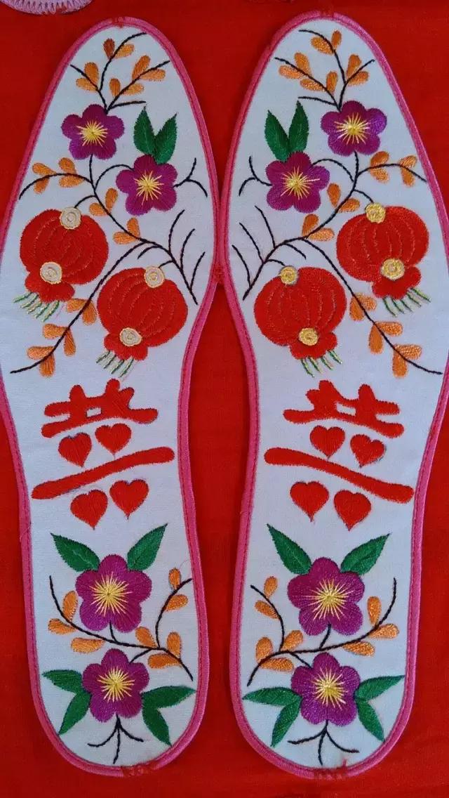 纯手工刺绣鞋垫都是什么图案,45款传统刺绣鞋垫