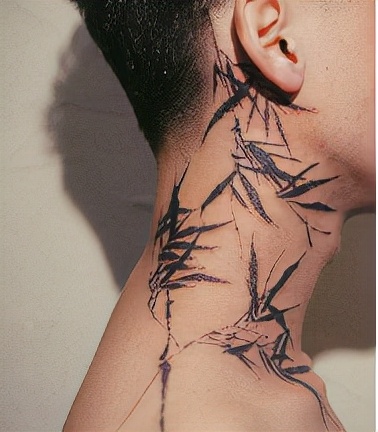 纹身从黑色变成青色了,纹身变成蜈蚣