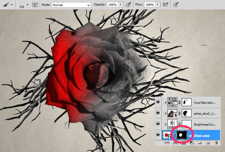 ps如何换花朵教程图解,ps怎么画枯萎的玫瑰