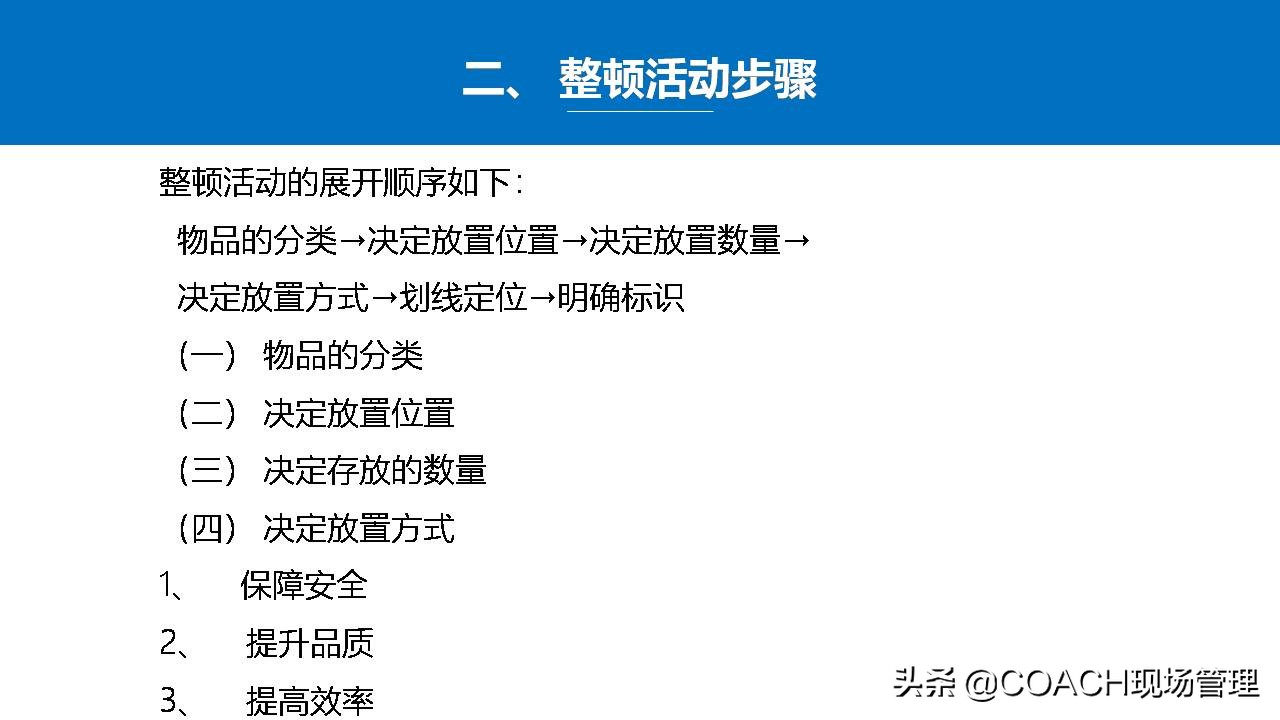 5s管理生产管理安全管理,5s现场管理的推行步骤