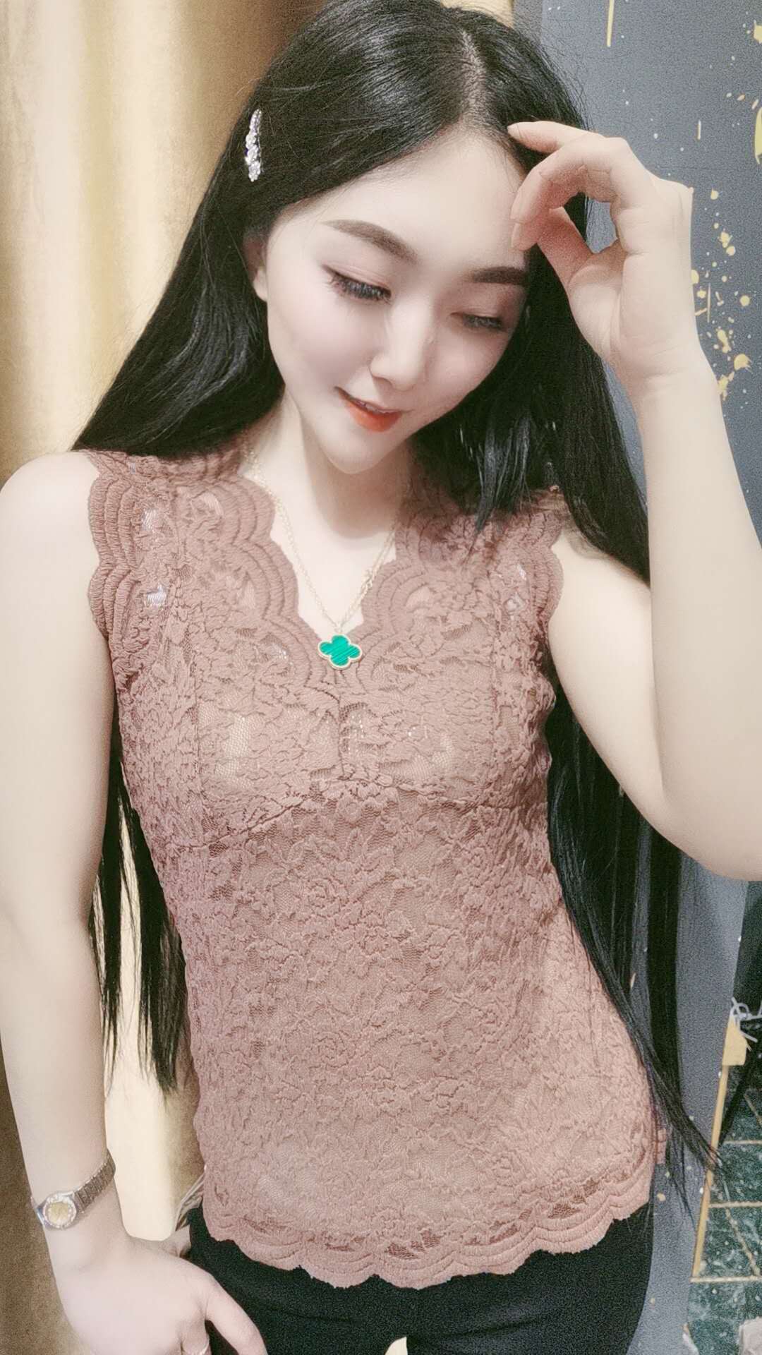 好漂亮的四叶草项链高级感满满,夏季百搭项链四叶草