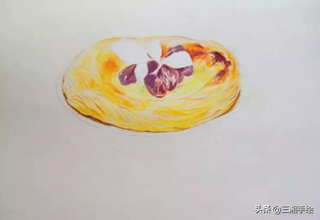 彩铅蛋挞教程，唯美食不可辜负