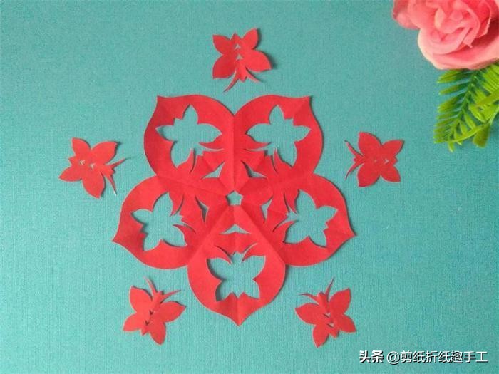 蝶恋花剪纸简单教程,剪纸手工教程蝴蝶图片