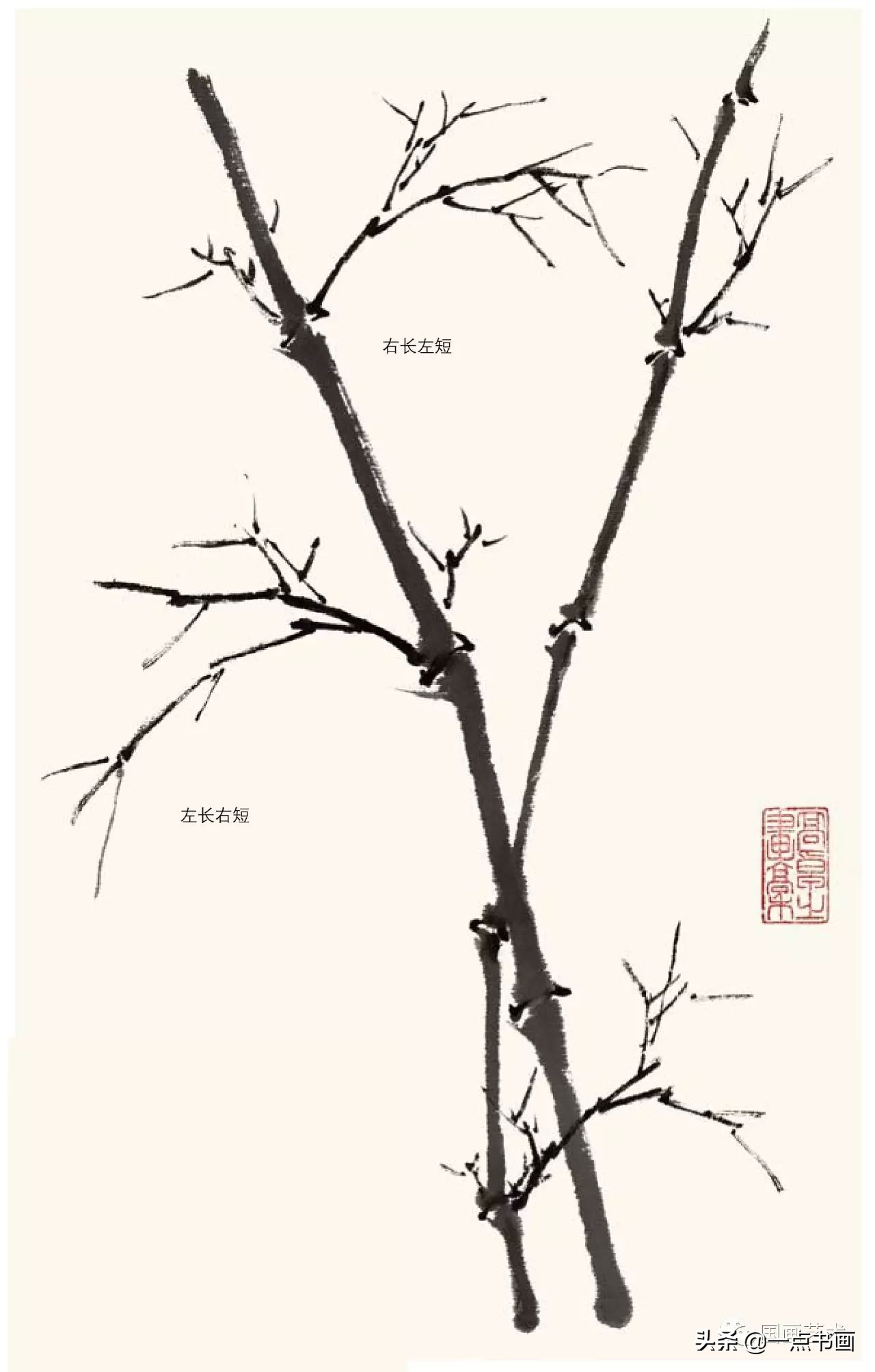 梅花画法教程,竹子画法教程