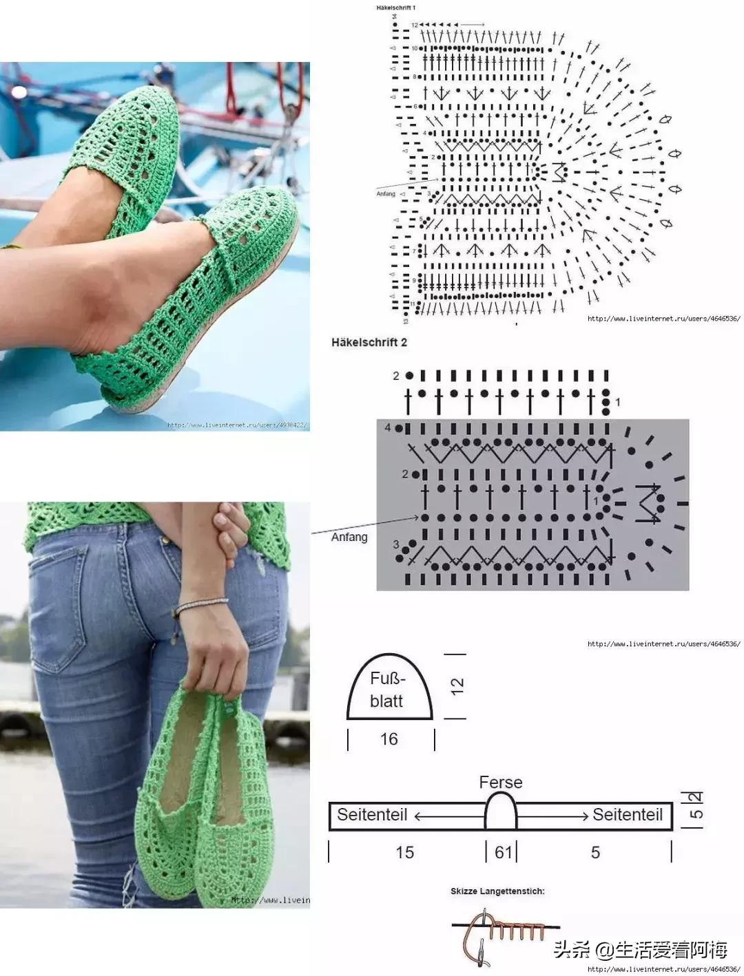 钩针钩出漂亮的毛线鞋图解,钩针钩织有些后跟的鞋子全部教程