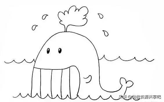 100个海洋动物简笔画彩色,海洋动物简笔画大全简单又漂亮