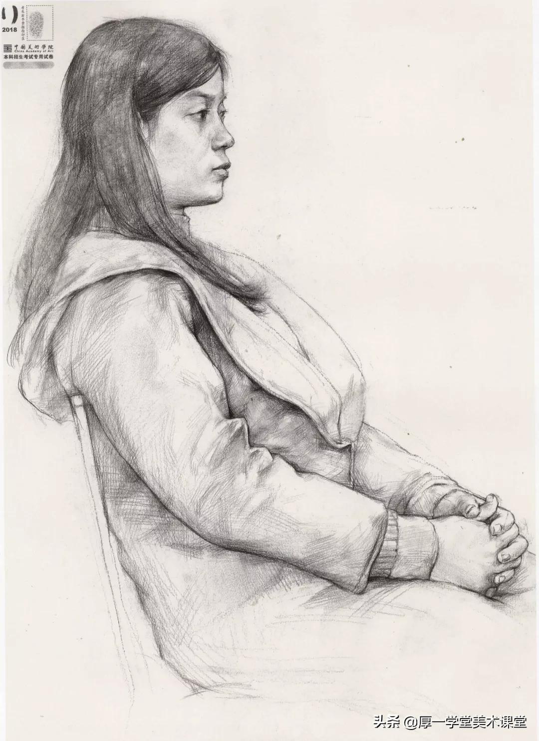 中国美院高分卷2020素描试卷,中国美院素描作品欣赏