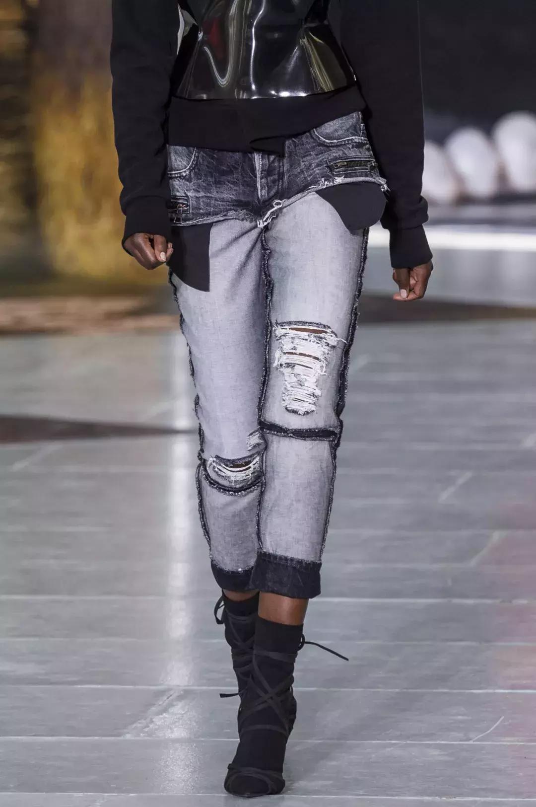 洋气破洞牛仔裤九分牛仔裤,回头率高的破洞牛仔裤