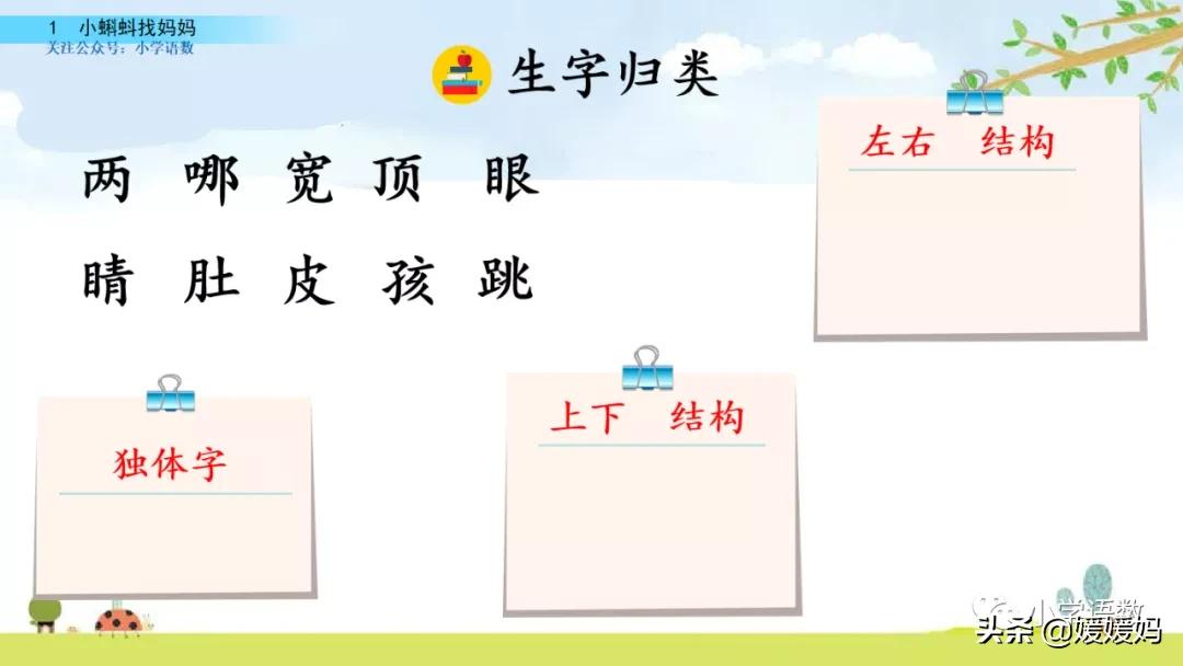 二年级上册小蝌蚪找妈妈听写词语,朗读二年级上册语文小蝌蚪找妈妈
