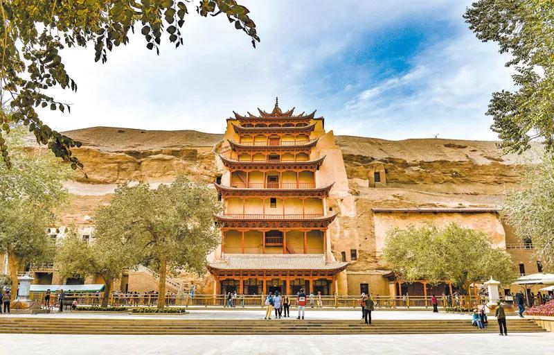 1908年未遭受破坏的敦煌莫高窟,1908年法国人拍摄的敦煌莫高窟