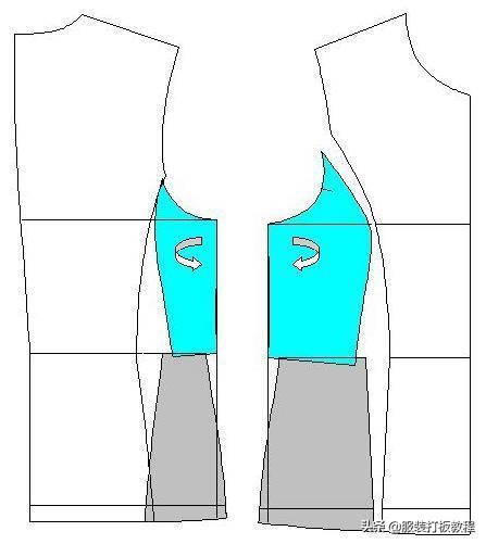 双排扣三开身女西装制版,服装制版的结构图