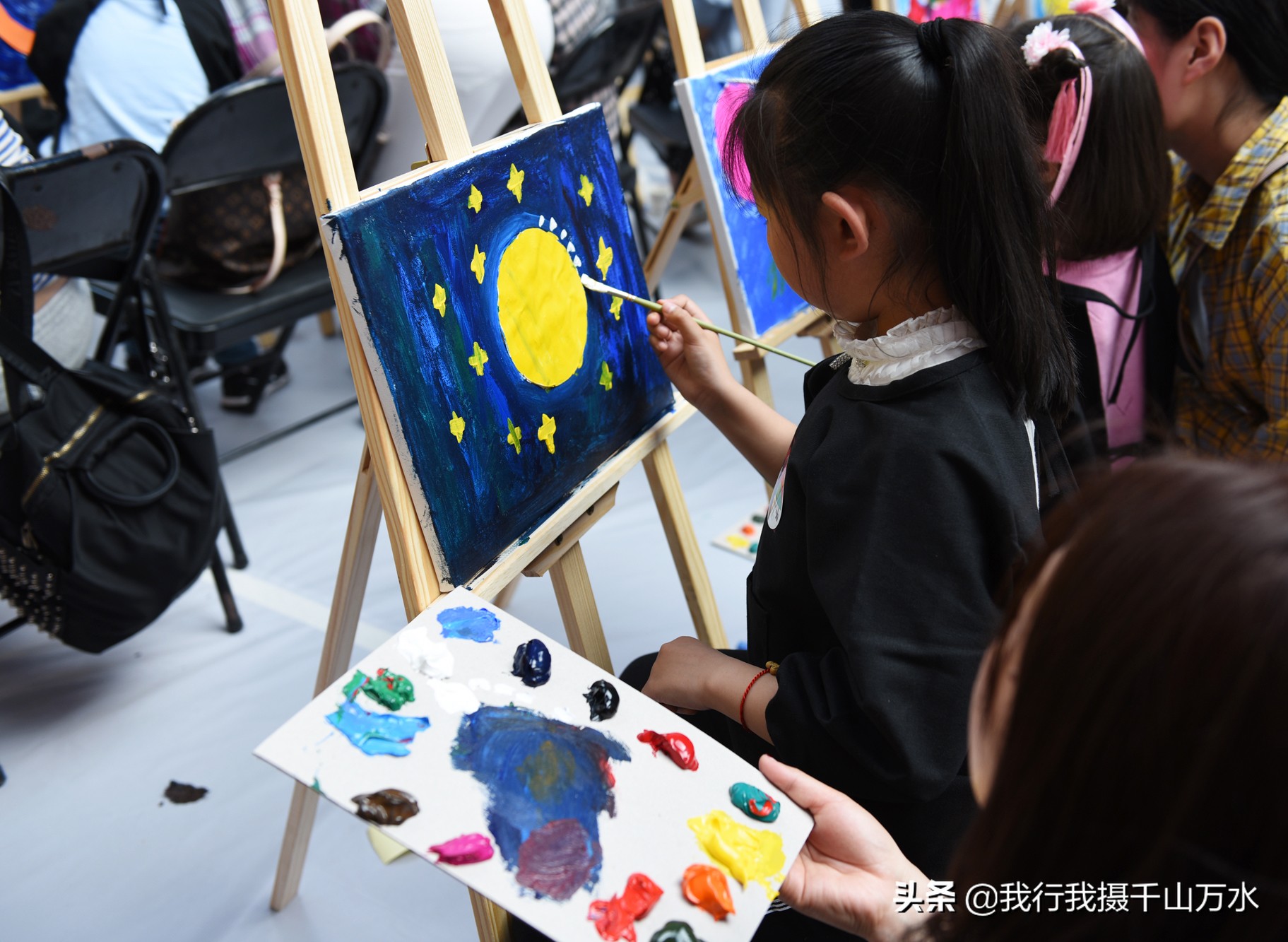 梵高的星空绘画教程油画棒,梵高星空儿童油画教程