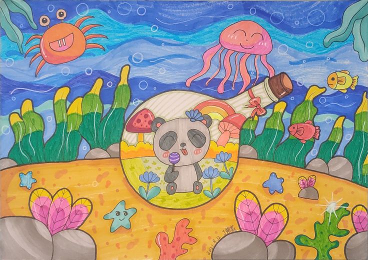 暑假儿童画一年级作品,儿童画合集