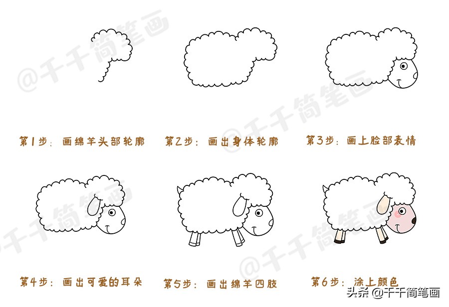 动物园里的动物简笔画简单又好看,10000种超萌动物简笔画大全