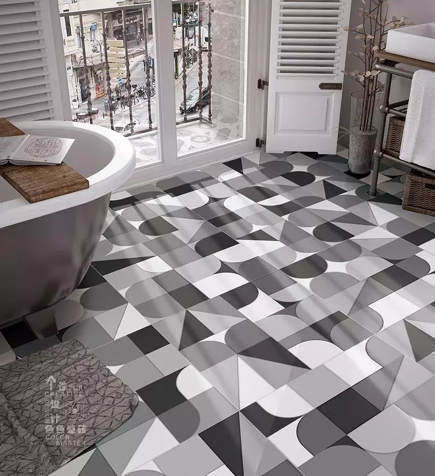 黑白格瓷砖法式,瓷砖黑白风格
