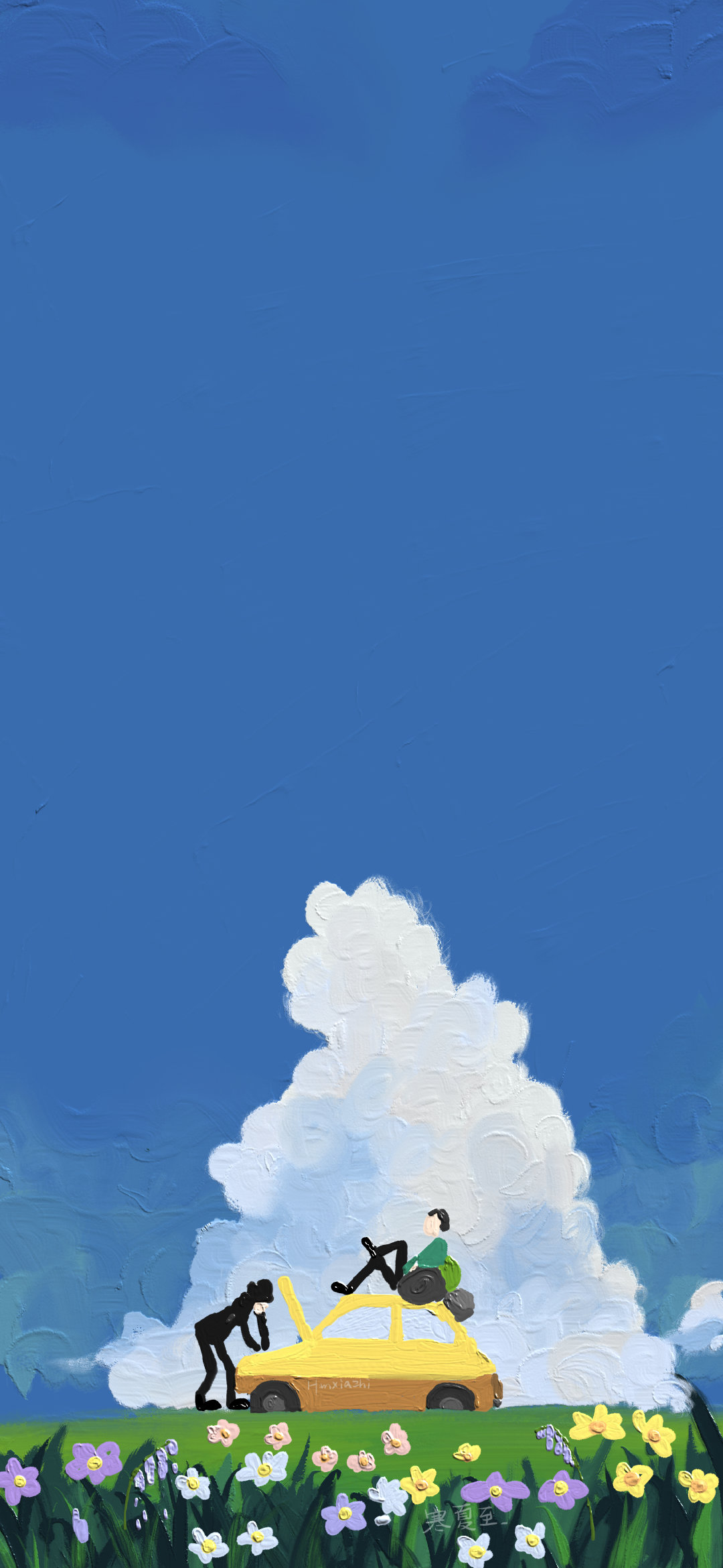 油画壁纸ins高级质感手绘女孩,手绘壁纸高清全屏油画