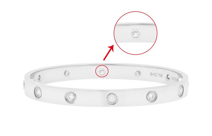 真假卡地亚边上love标志,怎么区分卡地亚love戒指真假