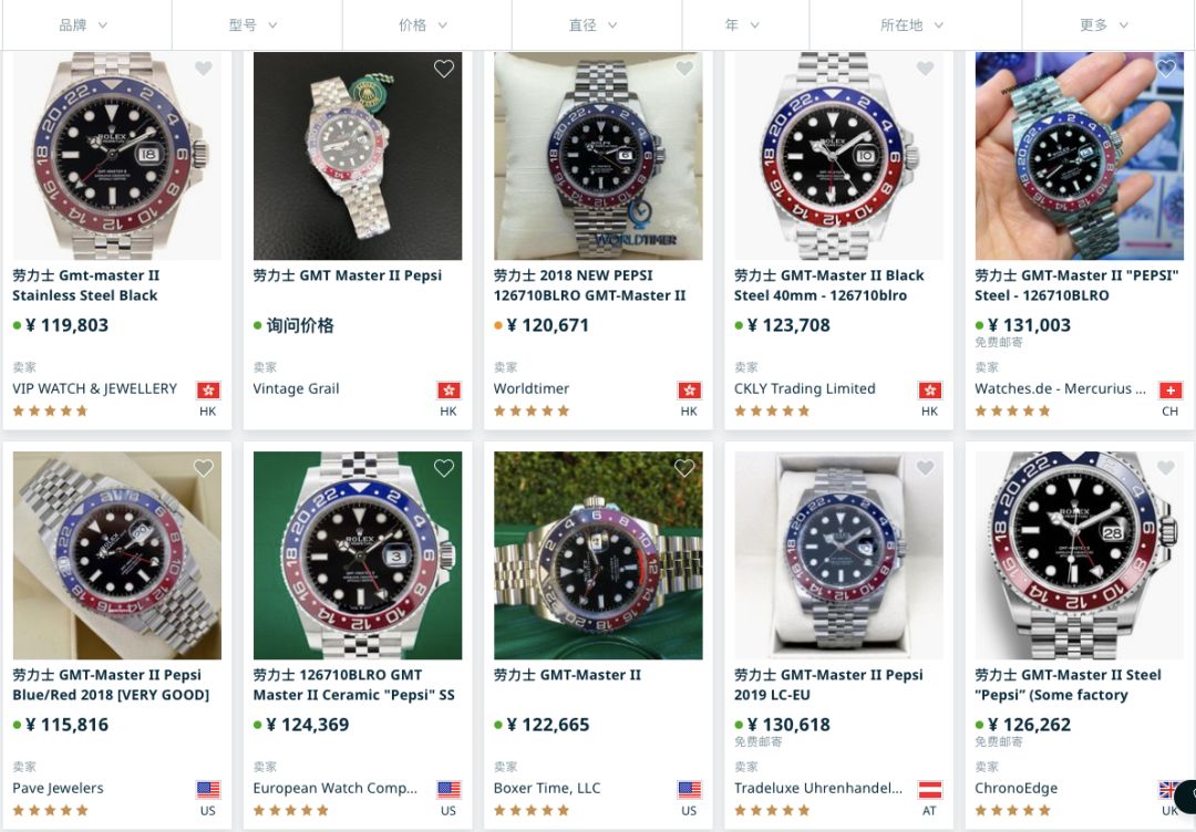 劳力士蚝式恒动官网价格,劳力士绿鬼官网价格