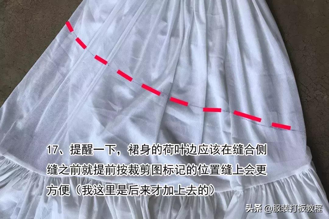 不规则半身荷叶边裙结构制图,不规则半身荷叶裙怎么搭配