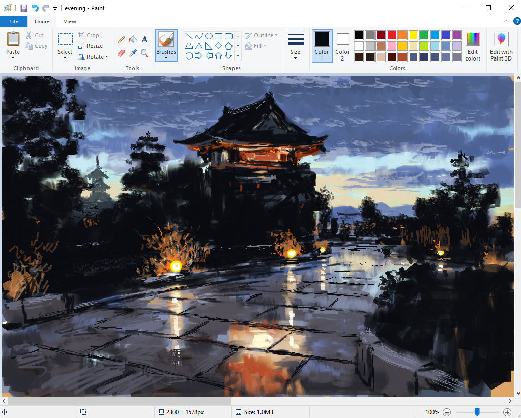 用电脑怎么画风景画,用电脑自带的画图工具画画