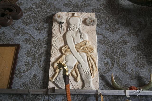 用骨头拼成的工艺品,用骨头做的蒙古艺术