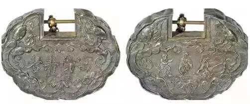 古代双寿长命锁,古人颈饰长命锁