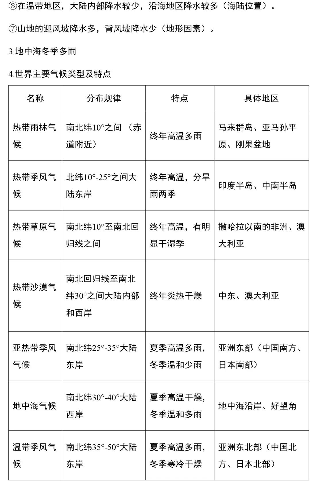 初中地理会考复习计划范文,初中地理期中必考知识点七年级上