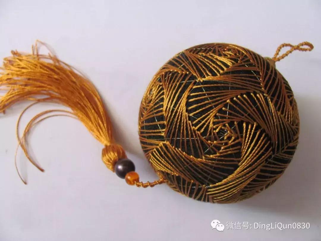 球刺绣教程,手鞠球刺绣