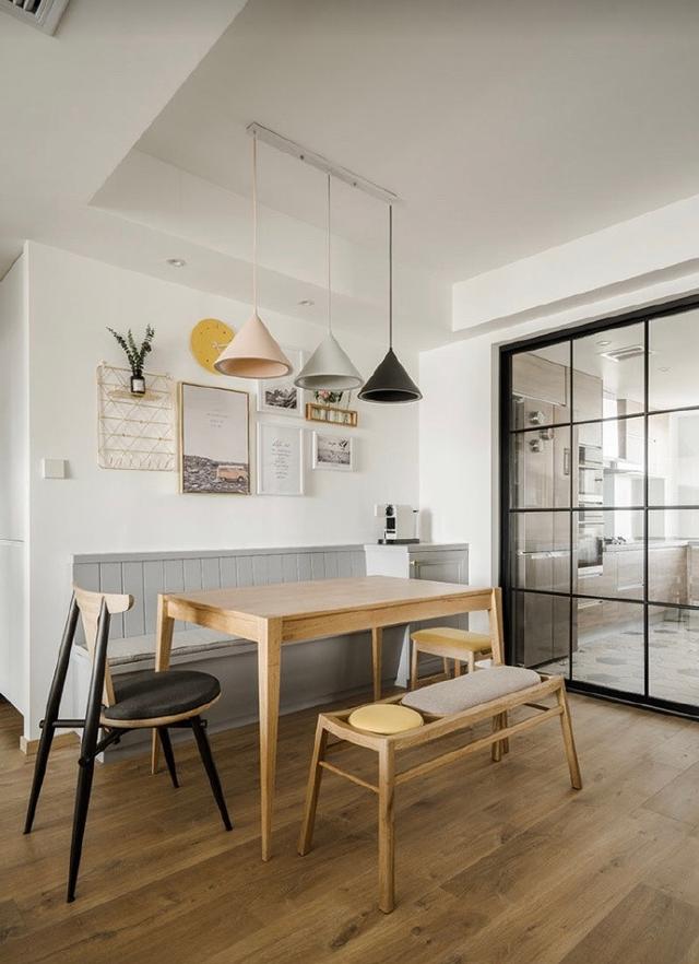 90平米小户型卡座餐厅装修效果图,70平米小户型装修客餐厅一体