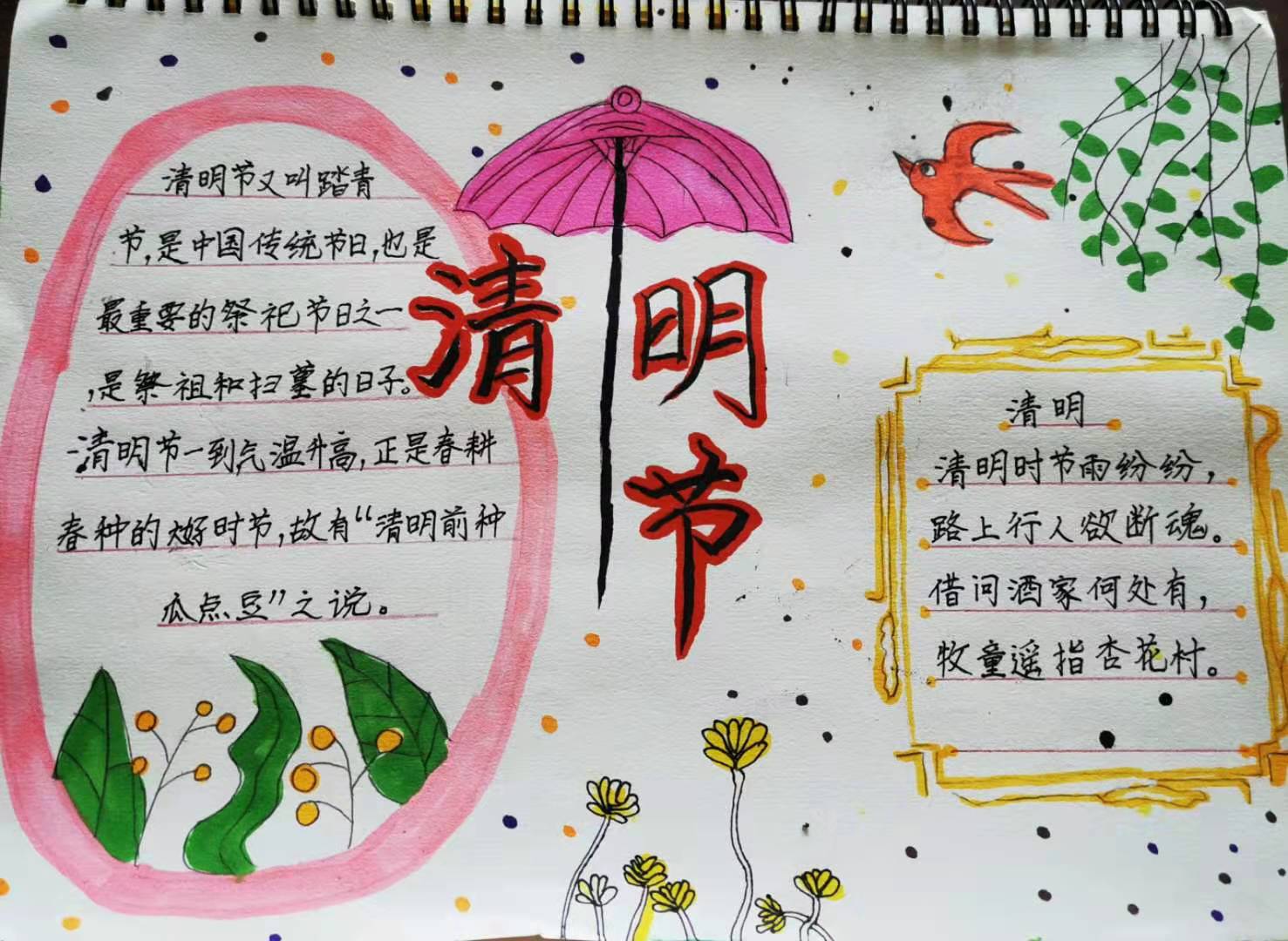 城关中学清明节手抄报,西庄小学清明节手抄报