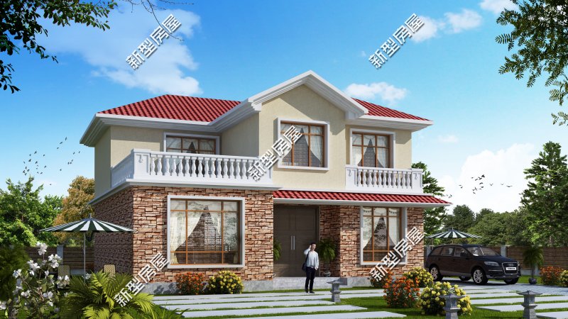 18米宽10米进深双拼两层别墅图纸,农村两层别墅怎么建