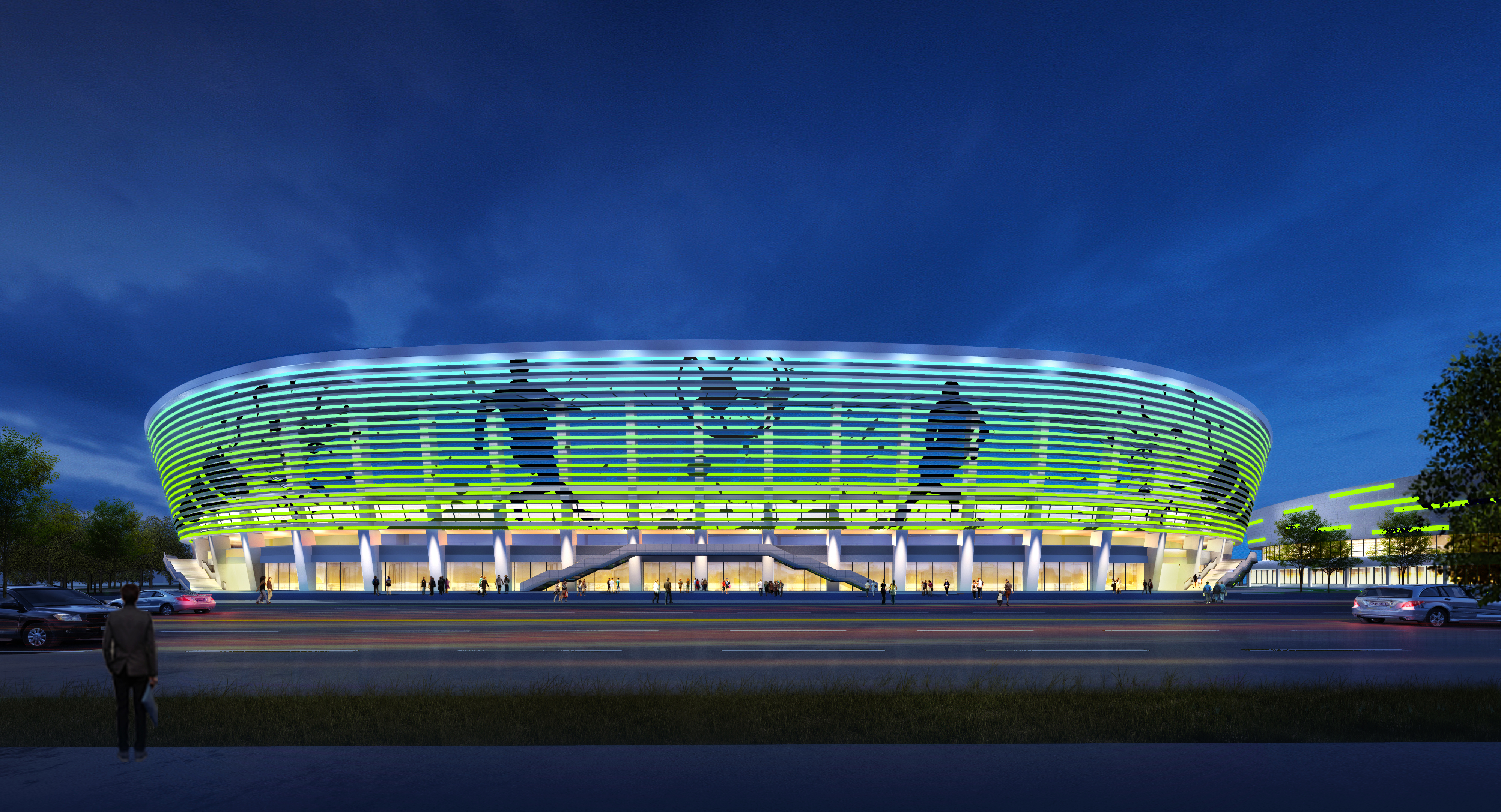 萧山晚上夜景最美的地方,杭州萧山大会展中心夜景