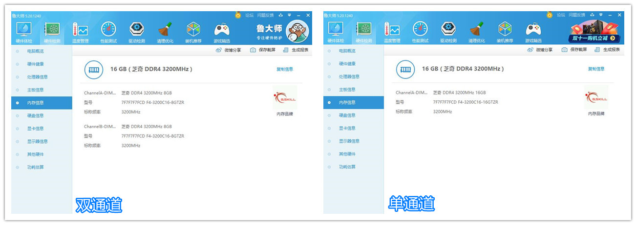 8g双通道和16g单通道内存区别大吗,13700内存单通道和双通道差别大吗