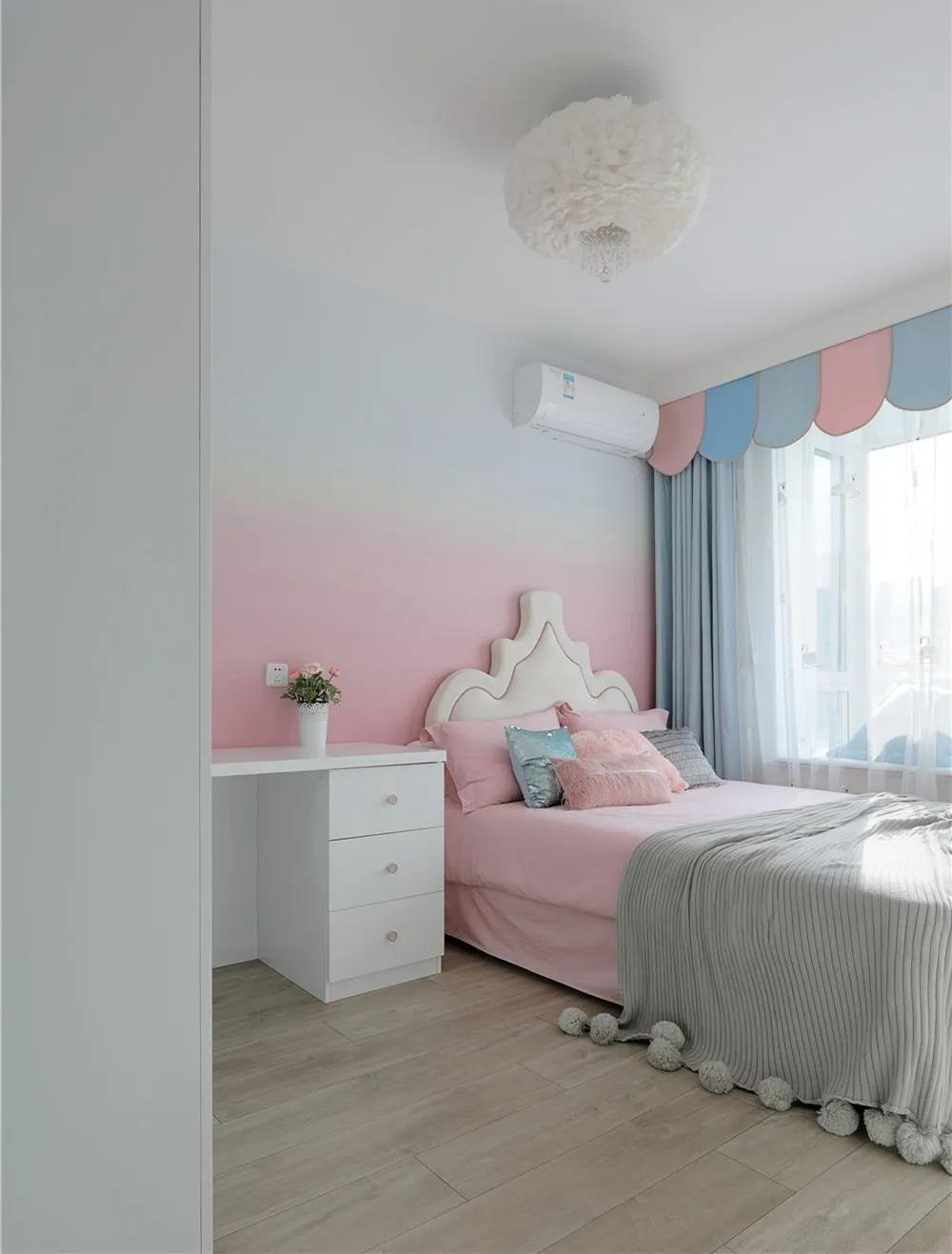 儿童房墙面用什么装饰经济实惠,儿童房全部刷一个粉色颜色好看吗