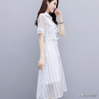 优雅气质雪纺裙散发迷人气息,雪纺收腰显瘦碎花春天仙女裙