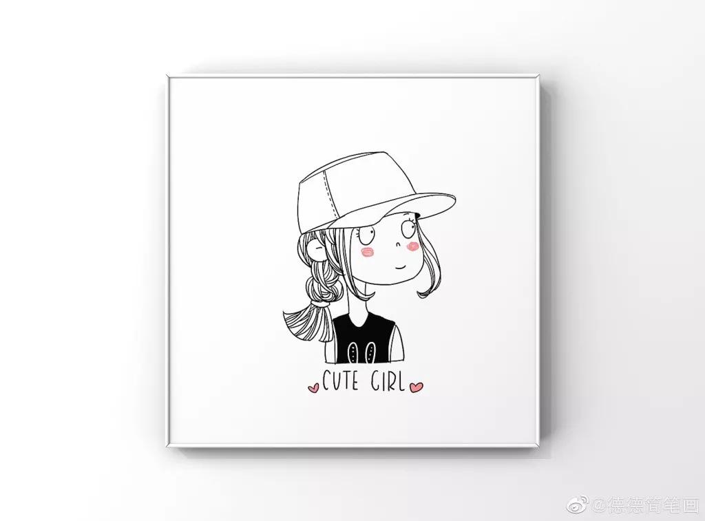 简单清新花卉的简笔画图片大全,唐老鸭简笔画可爱清新小女孩