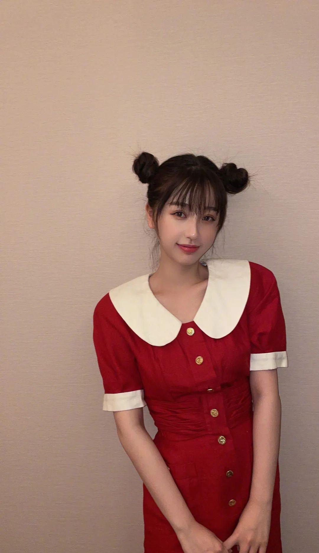 圆脸减龄发型可扎可披图片,短圆脸适合的扎发