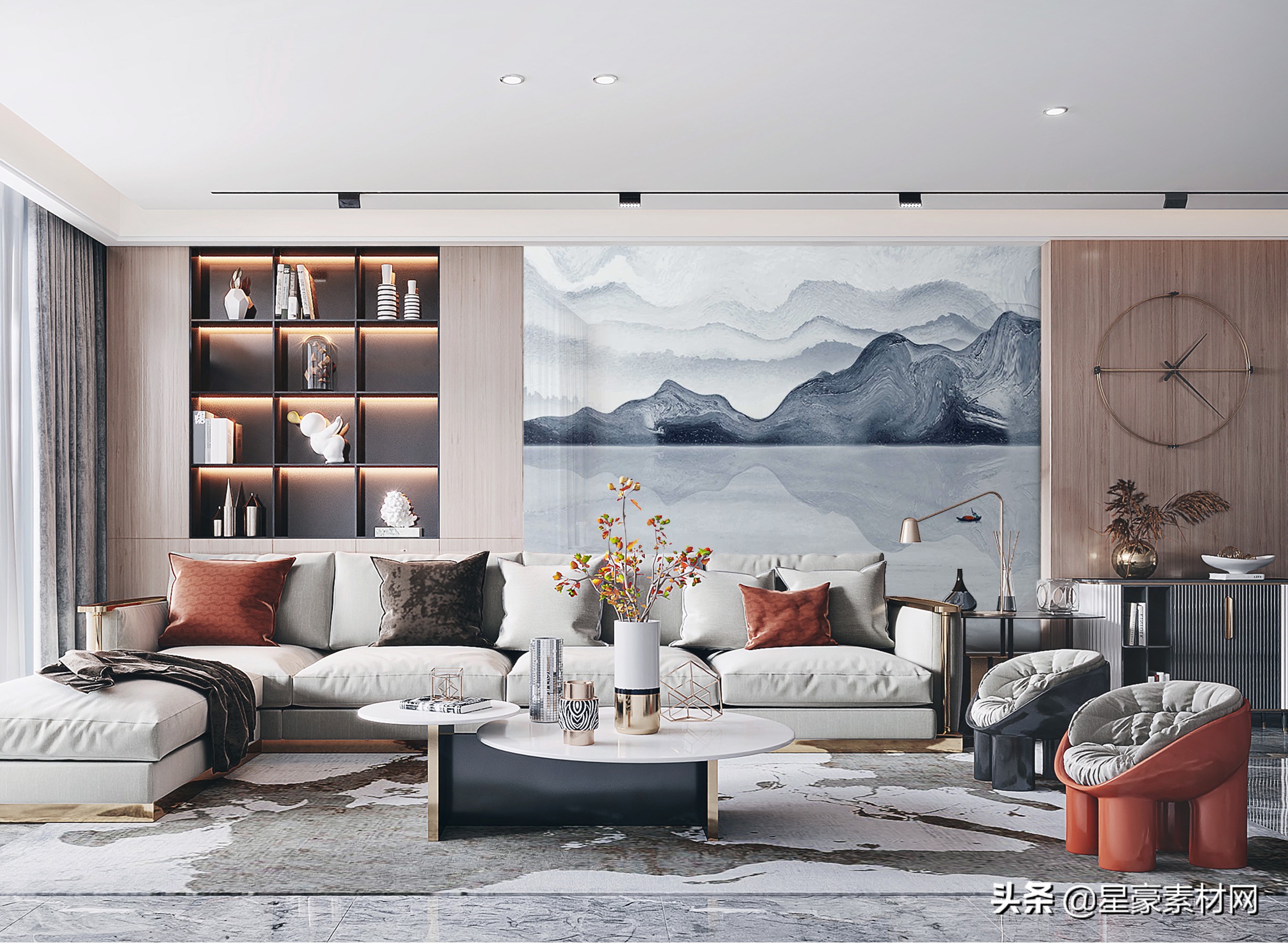 背景墙的颜值顶端，没见过就亏了，2020热门家装统计「星豪素材」