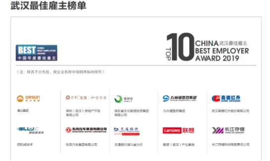 2020最佳雇主武汉十强,中国最佳雇主企业排名