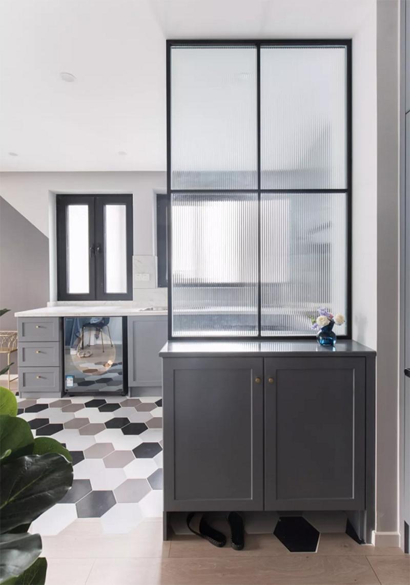 折叠式餐桌效果图小户型,小户型开放式厨房折叠隐藏餐桌