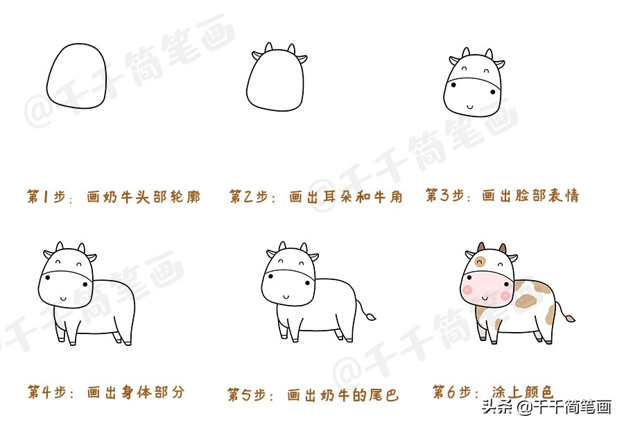 数字简笔画1到10创意画小动物,一个圆画小动物100种简笔画