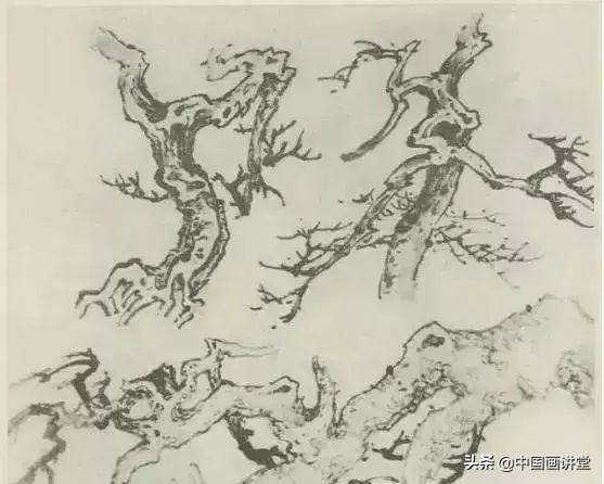 缠枝、挺杆、屈节、钮裂、一棵树如何画?看了这篇你绝对能学会